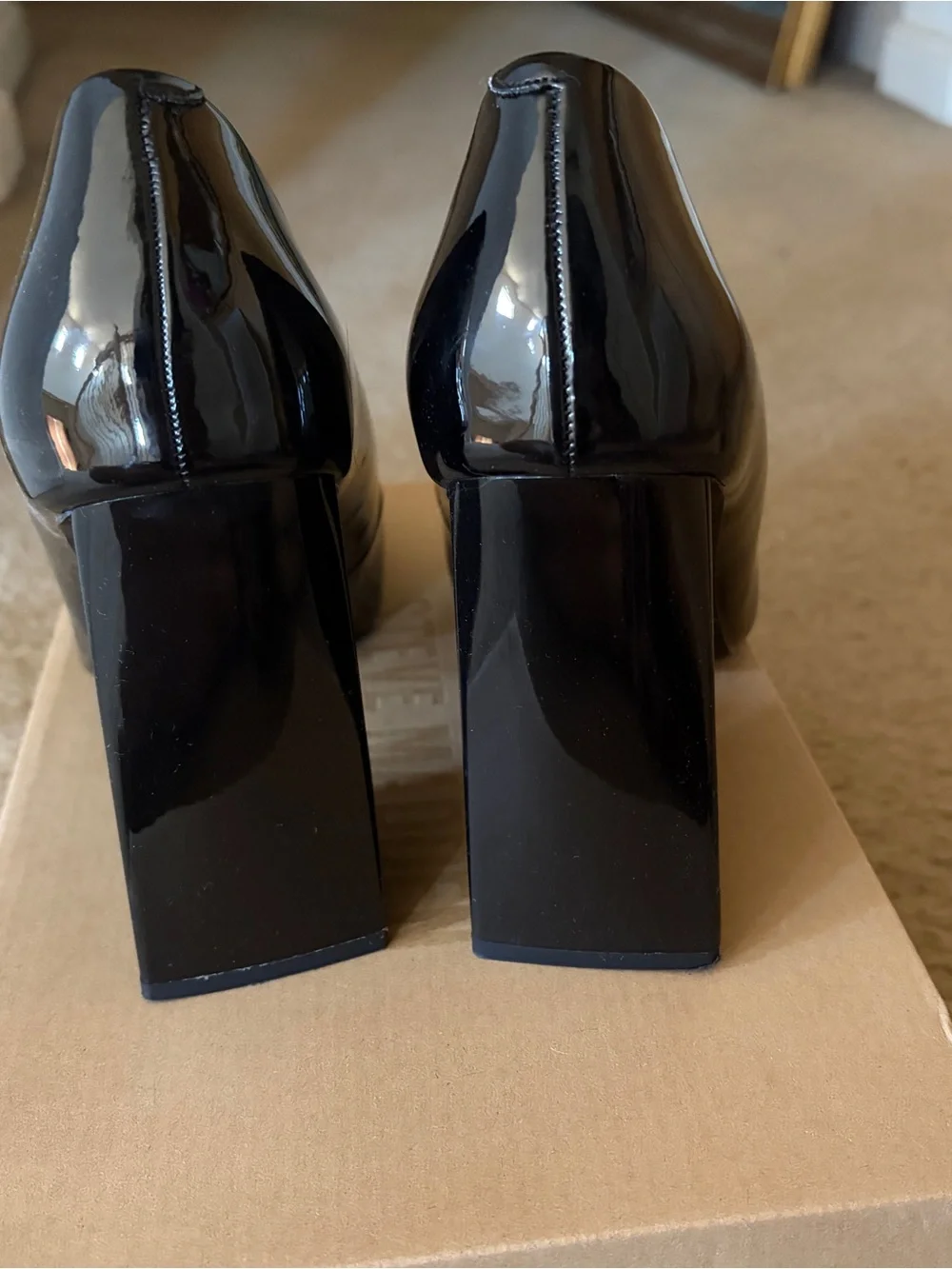 Steve Madden Black Patent Pointed Toe Heels ‘Pickee’ like new worn twice Size 10